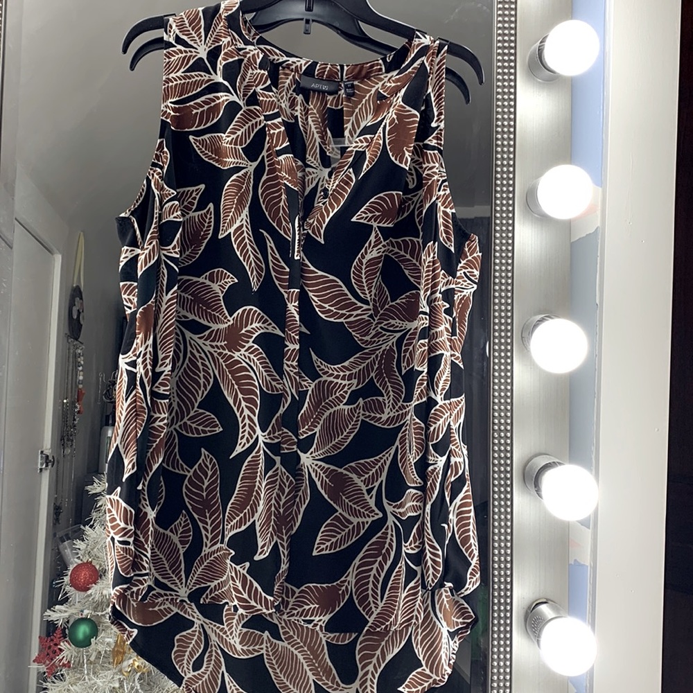 Black Patterned tank button down
